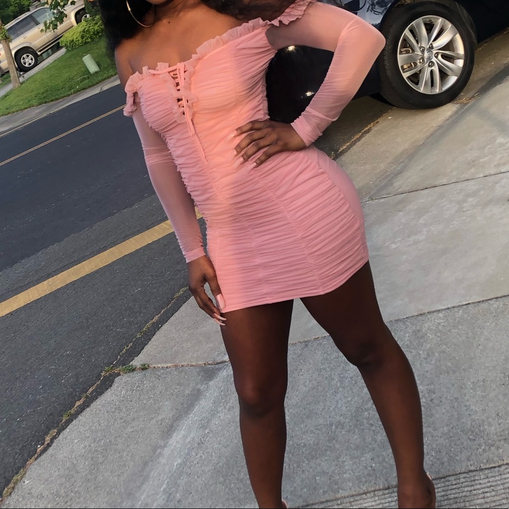 Pink raunched dress